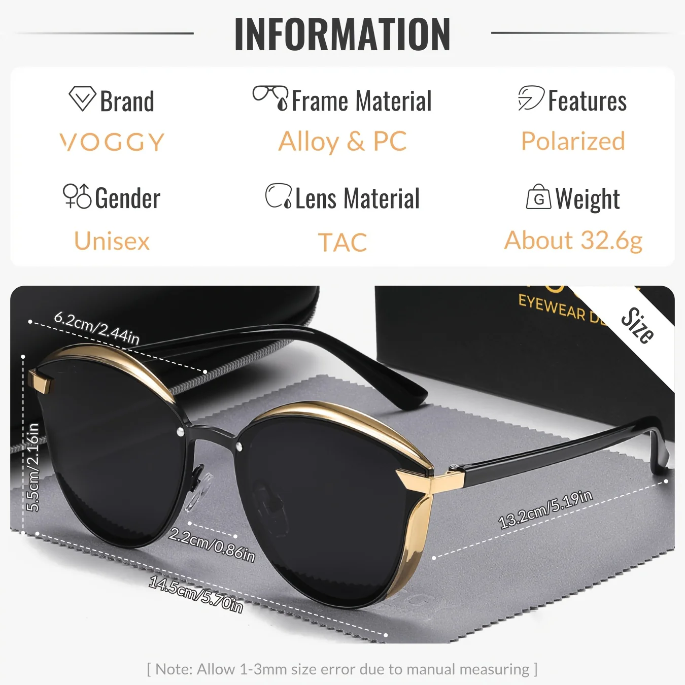 [sunglasses]VOGGY Retro Butterfly Polarized Sunglasses - UV Protection, Metal Frame for Men & Women - Perfect for Driving, Hiking, Cycling, Fishing, Travel & Parties, Gifts - Image 7