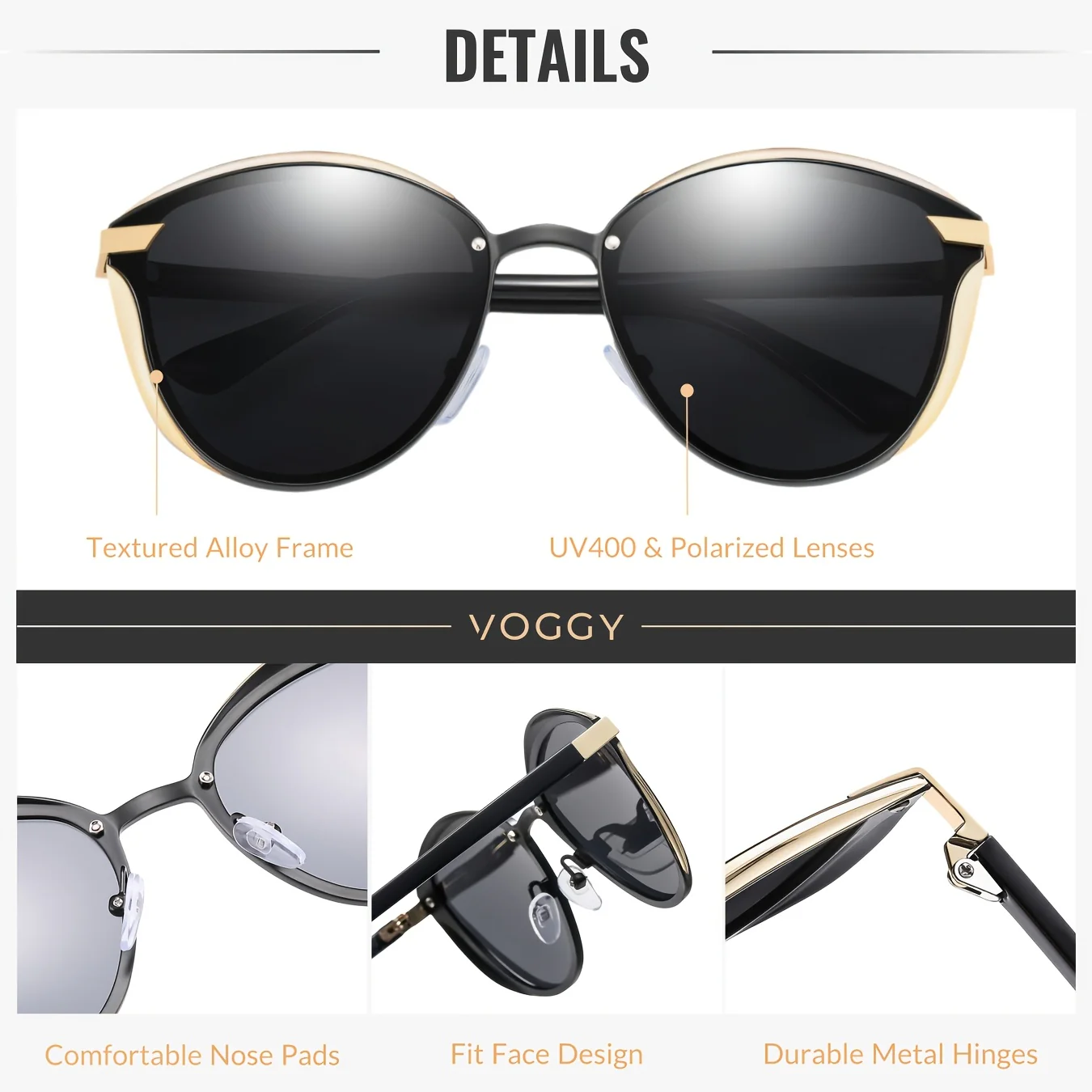 [sunglasses]VOGGY Retro Butterfly Polarized Sunglasses - UV Protection, Metal Frame for Men & Women - Perfect for Driving, Hiking, Cycling, Fishing, Travel & Parties, Gifts - Image 9