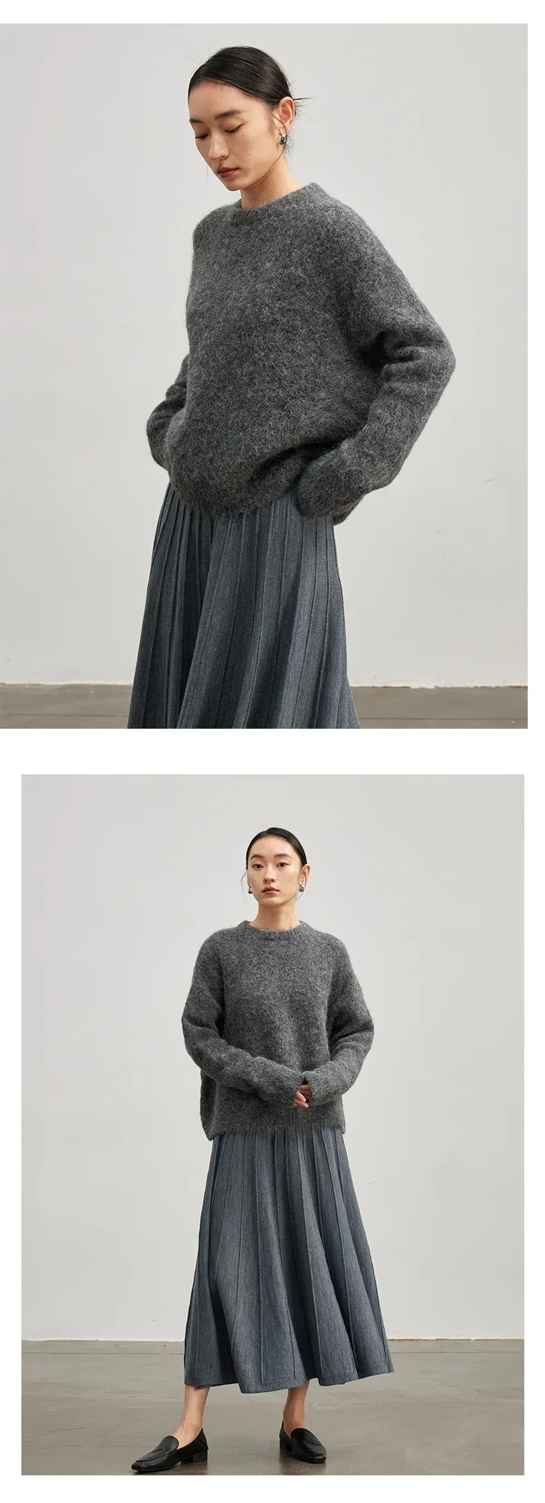 SuyaDream Warm Alpaca Pullovers for Woman, Dropped Sleeved Loose Sweaters, 2025 Fall Winter Top, Camel, Beige - Image 18