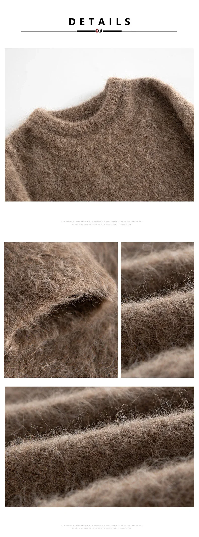 SuyaDream Warm Alpaca Pullovers for Woman, Dropped Sleeved Loose Sweaters, 2025 Fall Winter Top, Camel, Beige - Image 31