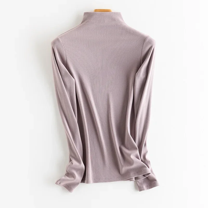 SuyaDream, Women Bottoming T Shirt, Silk Viscose Blend, Long Sleeves, Solid Basic Thermal  Shirt, 2024 Autumn Winter Top - Image 16