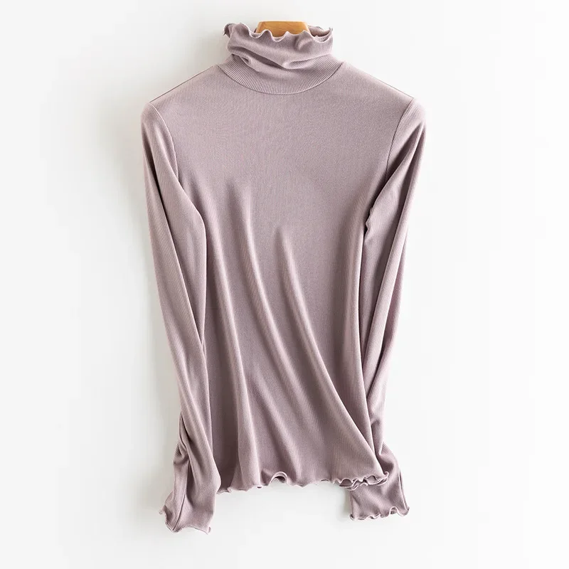 SuyaDream, Women Bottoming T Shirt, Silk Viscose Blend, Long Sleeves, Solid Basic Thermal  Shirt, 2024 Autumn Winter Top - Image 17