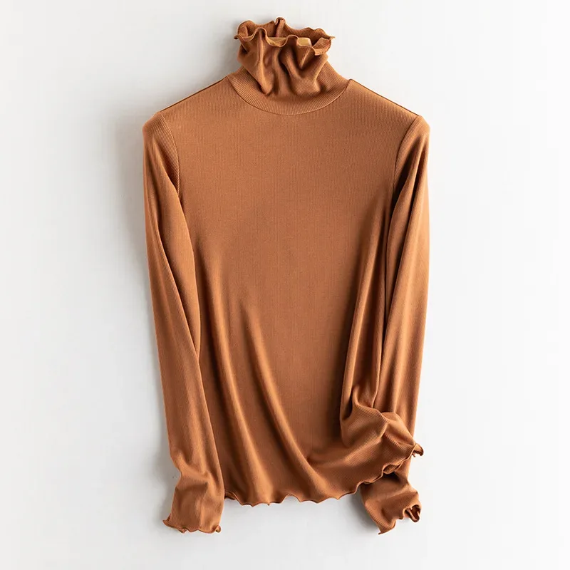 SuyaDream, Women Bottoming T Shirt, Silk Viscose Blend, Long Sleeves, Solid Basic Thermal  Shirt, 2024 Autumn Winter Top - Image 20