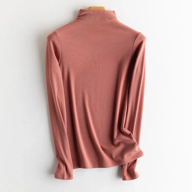 SuyaDream, Women Bottoming T Shirt, Silk Viscose Blend, Long Sleeves, Solid Basic Thermal  Shirt, 2024 Autumn Winter Top - Image 22