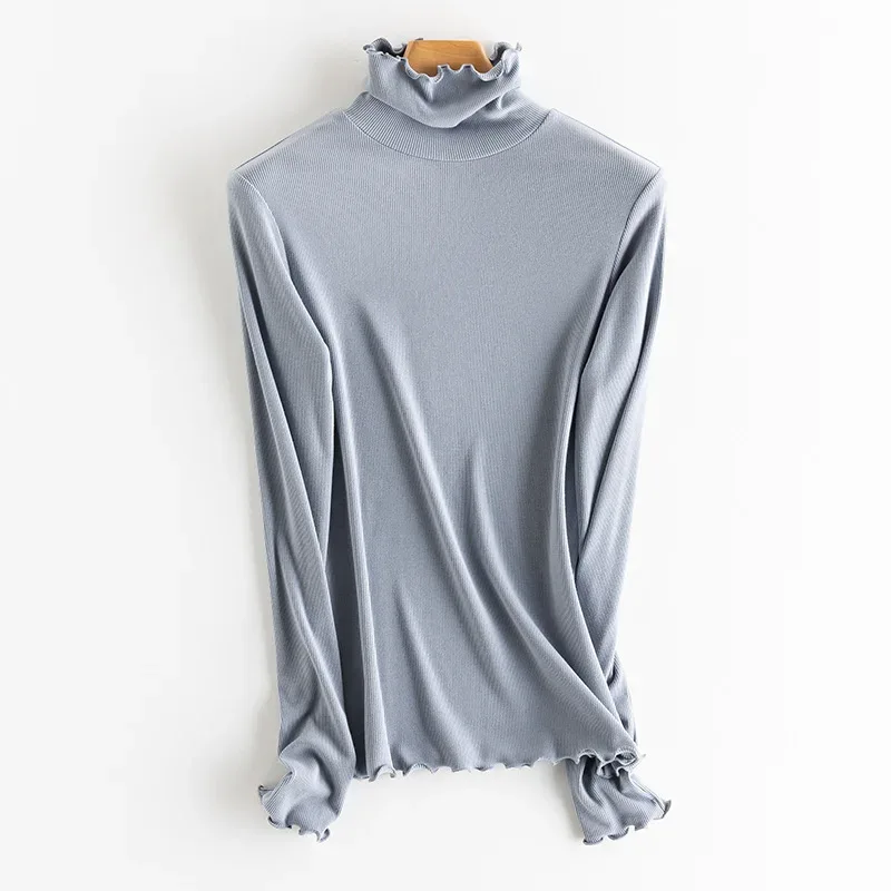 SuyaDream, Women Bottoming T Shirt, Silk Viscose Blend, Long Sleeves, Solid Basic Thermal  Shirt, 2024 Autumn Winter Top - Image 26
