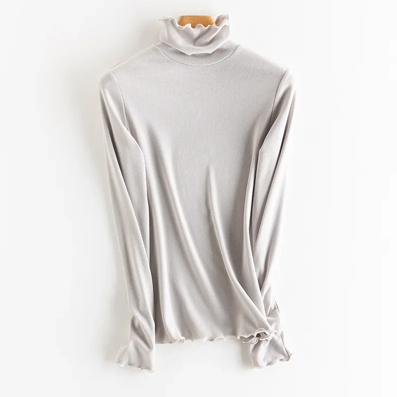 SuyaDream, Women Bottoming T Shirt, Silk Viscose Blend, Long Sleeves, Solid Basic Thermal  Shirt, 2024 Autumn Winter Top - Image 32
