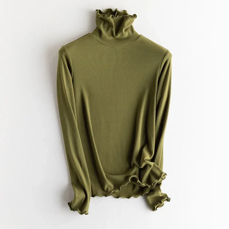 SuyaDream, Women Bottoming T Shirt, Silk Viscose Blend, Long Sleeves, Solid Basic Thermal  Shirt, 2024 Autumn Winter Top - Image 38