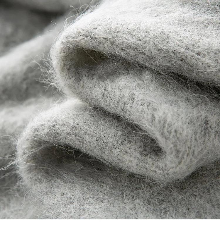 SuyaDream, Women Cardigans, 78%Alpaca, O Neck, Single breasted Solid Sweaters, 2025 Fall Winter Warm Jackets, White, Grey, Pink - Image 11