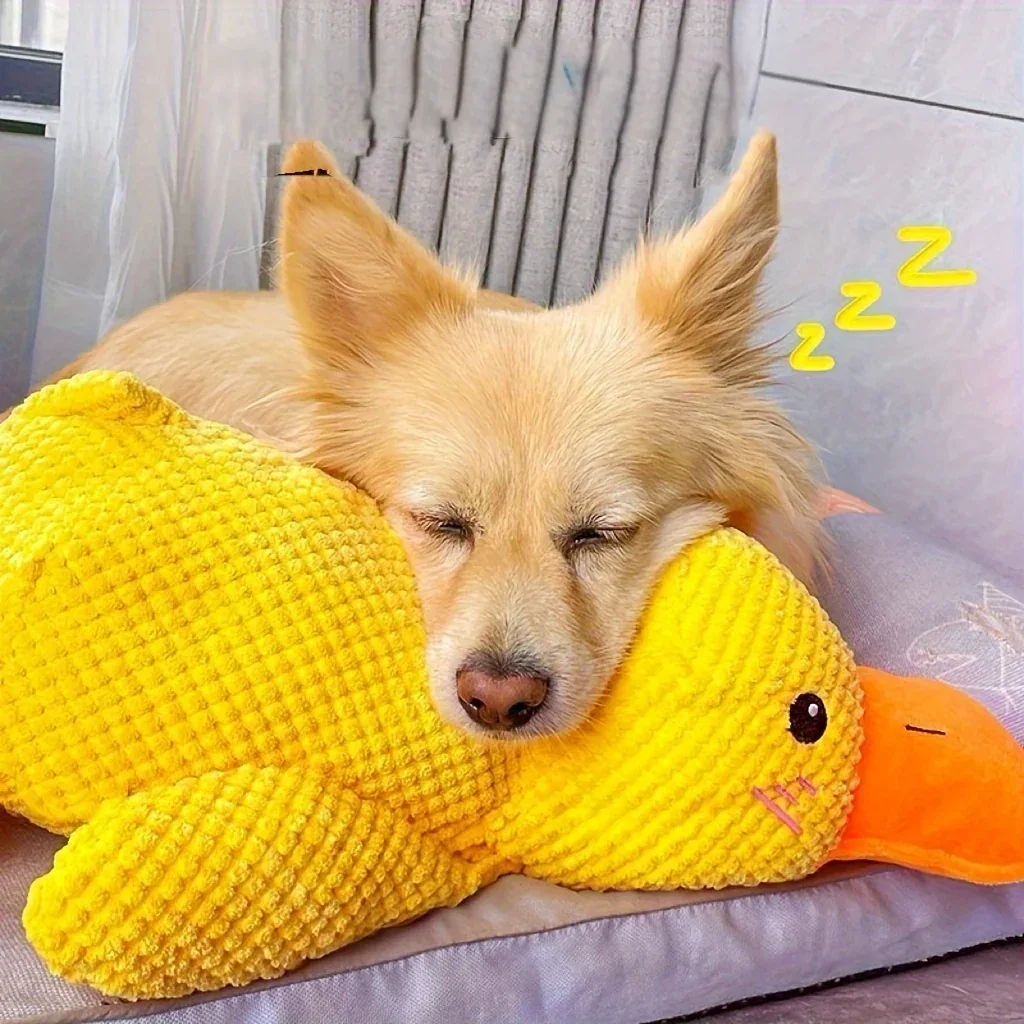 SweetS Large Dog Chew Toy - Heavy-Duty Plush Chew Proof Duck, Interactive Squeaker, for Puppies & Adult Dogs, Teeth Cleaning, No Batteries Needed, Safe for Aggressive Chewers - Ideal for Golden Retrievers, Corgis, Cats - Dura