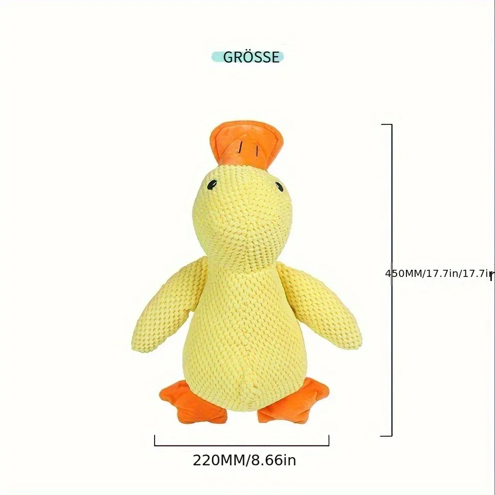 SweetS Large Dog Chew Toy - Heavy-Duty Plush Chew Proof Duck, Interactive Squeaker, for Puppies & Adult Dogs, Teeth Cleaning, No Batteries Needed, Safe for Aggressive Chewers - Ideal for Golden Retrievers, Corgis, Cats - Dura - Image 10