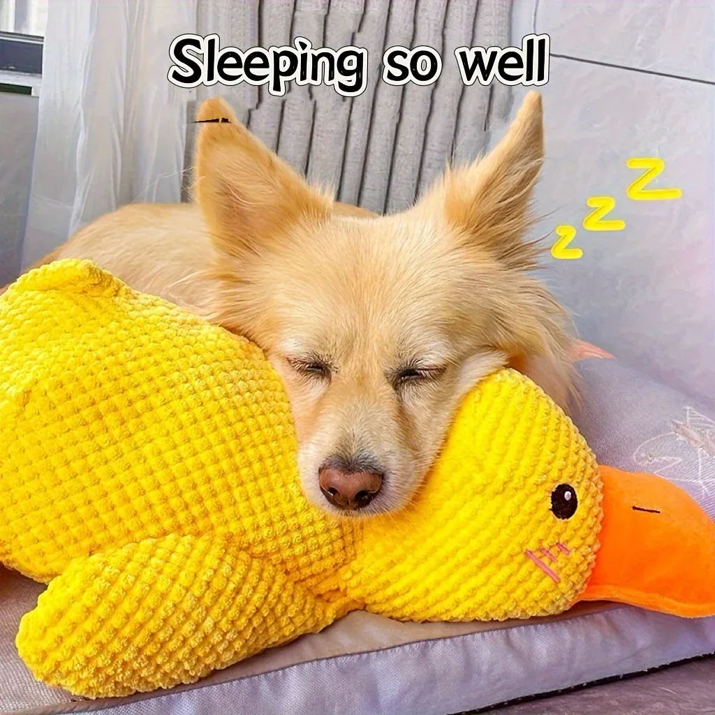 SweetS Large Dog Chew Toy - Heavy-Duty Plush Chew Proof Duck, Interactive Squeaker, for Puppies & Adult Dogs, Teeth Cleaning, No Batteries Needed, Safe for Aggressive Chewers - Ideal for Golden Retrievers, Corgis, Cats - Dura - Image 2