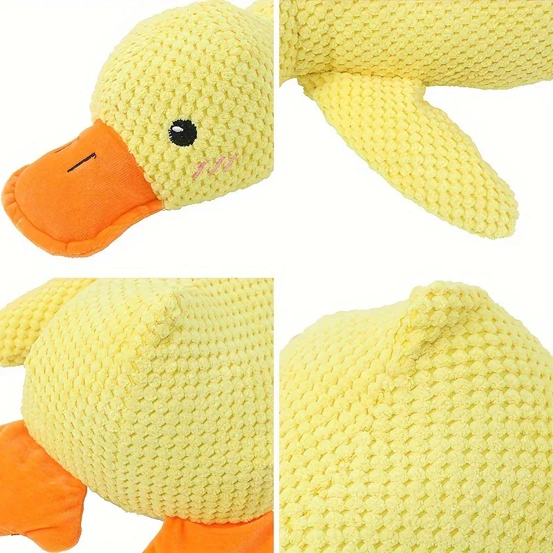 SweetS Large Dog Chew Toy - Heavy-Duty Plush Chew Proof Duck, Interactive Squeaker, for Puppies & Adult Dogs, Teeth Cleaning, No Batteries Needed, Safe for Aggressive Chewers - Ideal for Golden Retrievers, Corgis, Cats - Dura - Image 3