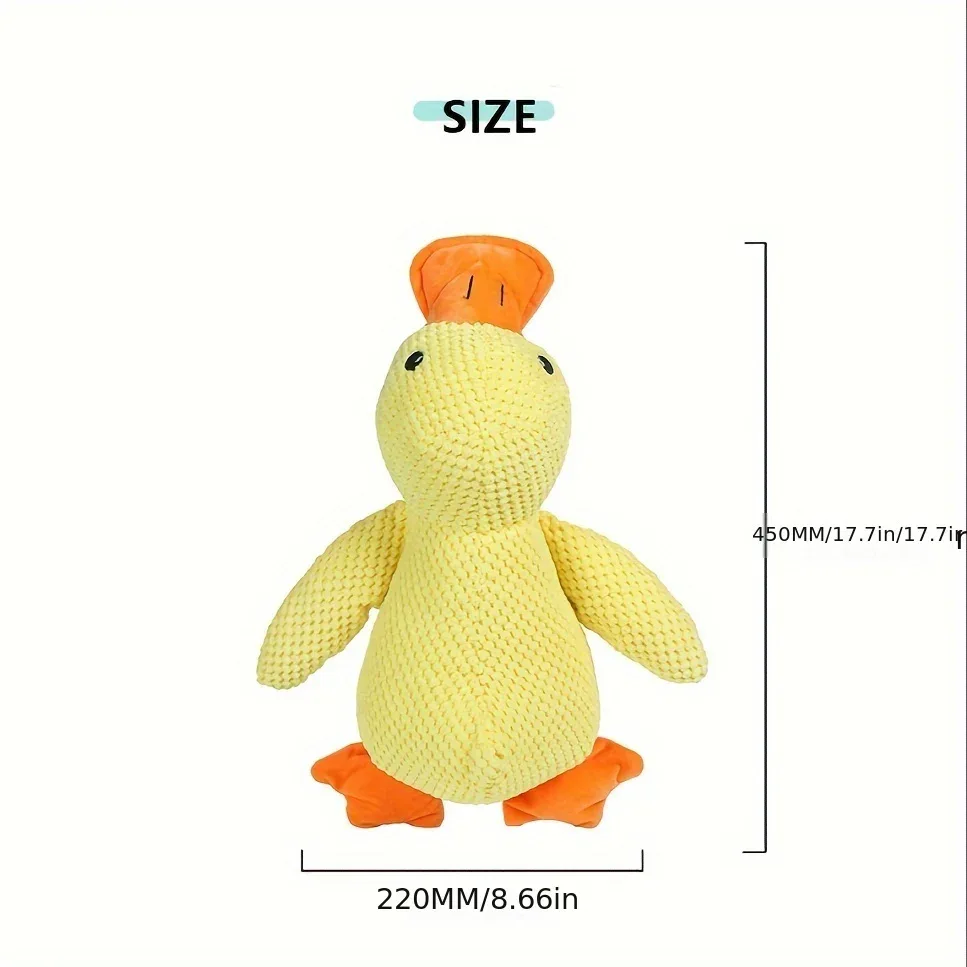 SweetS Large Dog Chew Toy - Heavy-Duty Plush Chew Proof Duck, Interactive Squeaker, for Puppies & Adult Dogs, Teeth Cleaning, No Batteries Needed, Safe for Aggressive Chewers - Ideal for Golden Retrievers, Corgis, Cats - Dura - Image 9