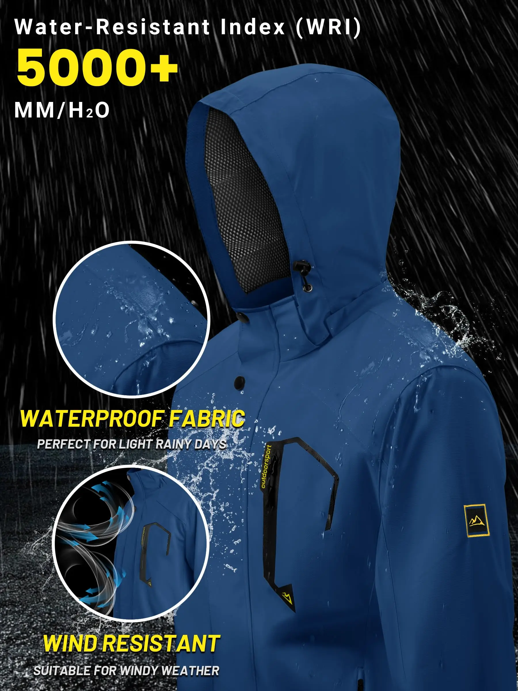 TACVASEN Spring Autumn Lightweight Jackets Mens Mesh Lined Waterproof Rain Jacket Outdoor Fishing Hiking Jacket Male Windbreaker - Image 13
