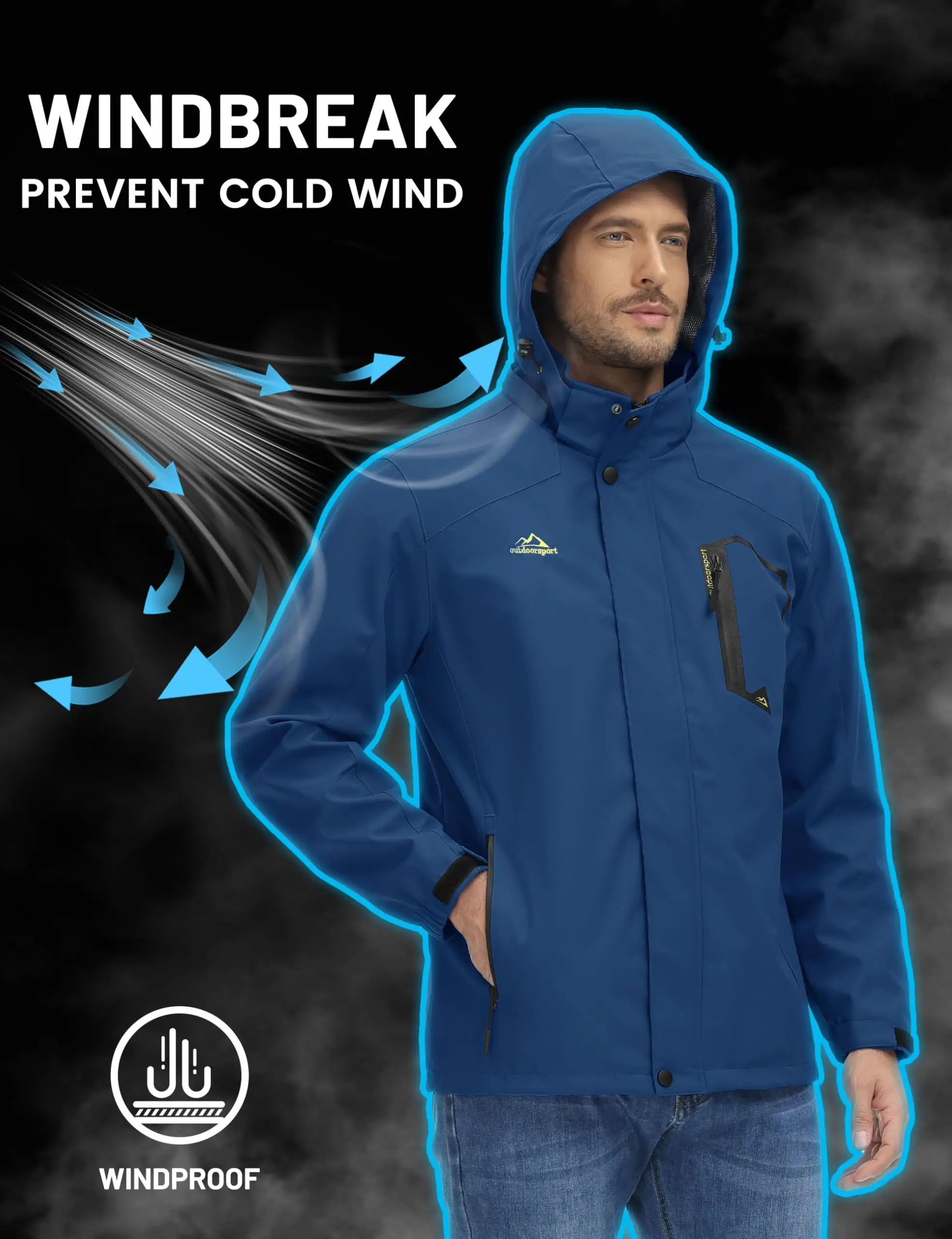 TACVASEN Spring Autumn Lightweight Jackets Mens Mesh Lined Waterproof Rain Jacket Outdoor Fishing Hiking Jacket Male Windbreaker - Image 14