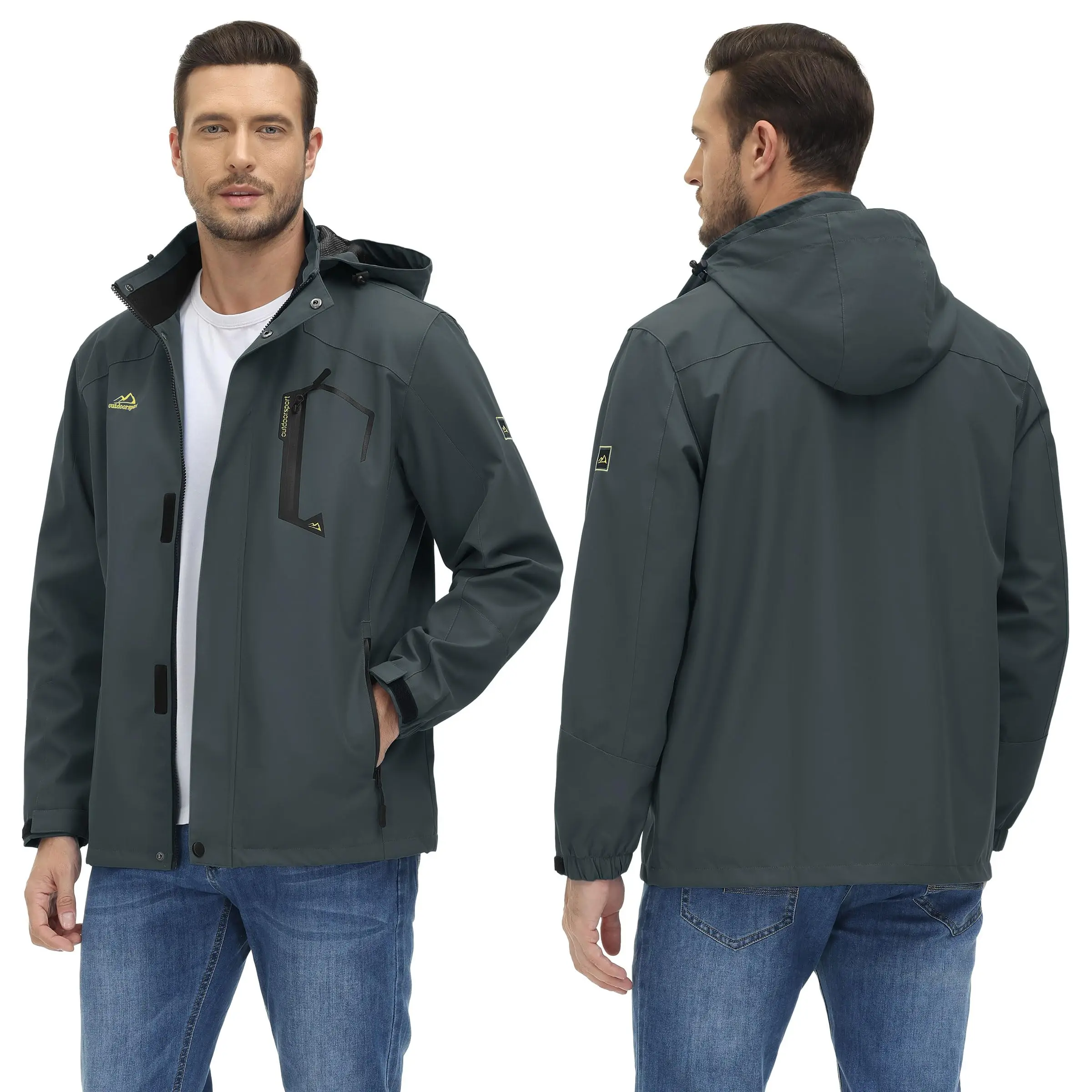 TACVASEN Spring Autumn Lightweight Jackets Mens Mesh Lined Waterproof Rain Jacket Outdoor Fishing Hiking Jacket Male Windbreaker - Image 27
