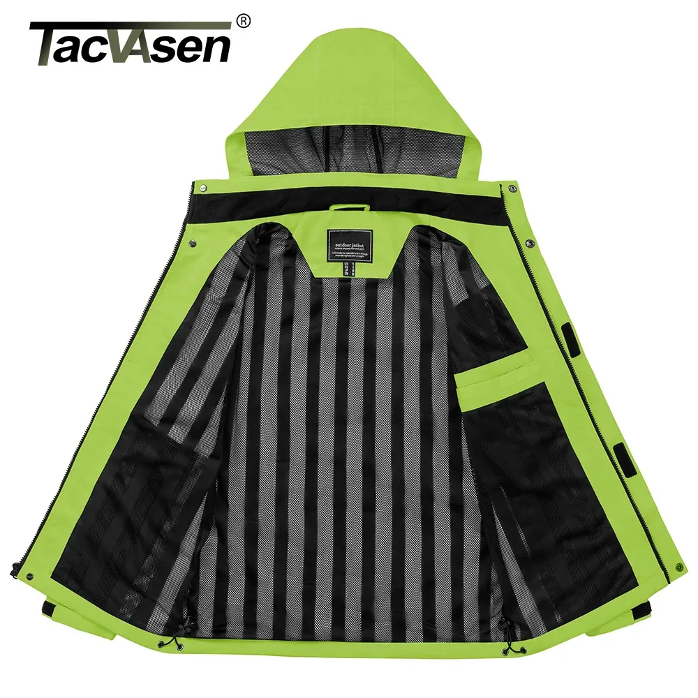 TACVASEN Spring Autumn Lightweight Jackets Mens Mesh Lined Waterproof Rain Jacket Outdoor Fishing Hiking Jacket Male Windbreaker - Image 4