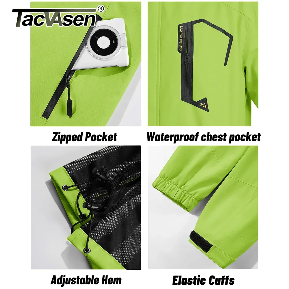 TACVASEN Spring Autumn Lightweight Jackets Mens Mesh Lined Waterproof Rain Jacket Outdoor Fishing Hiking Jacket Male Windbreaker - Image 5