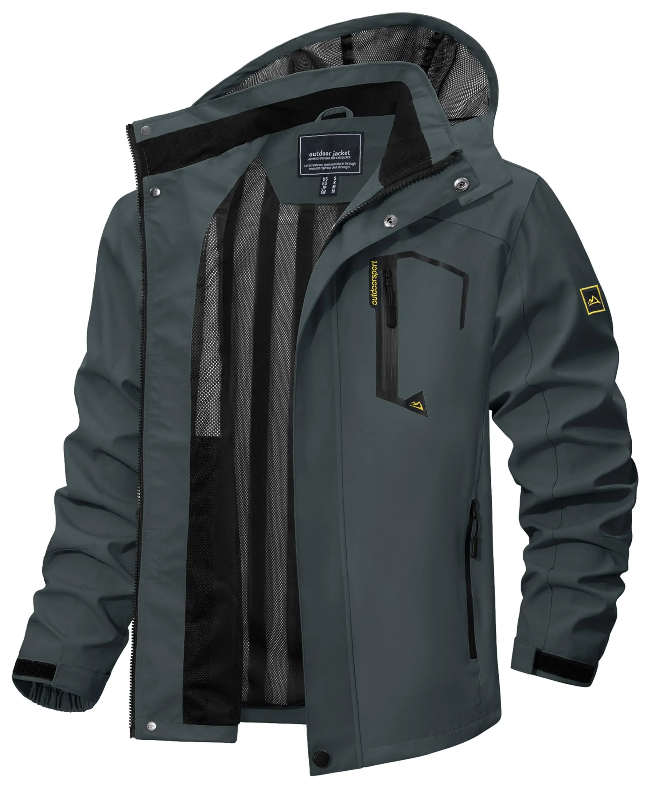 TACVASEN Spring Autumn Lightweight Jackets Mens Mesh Lined Waterproof Rain Jacket Outdoor Fishing Hiking Jacket Male Windbreaker - Image 53