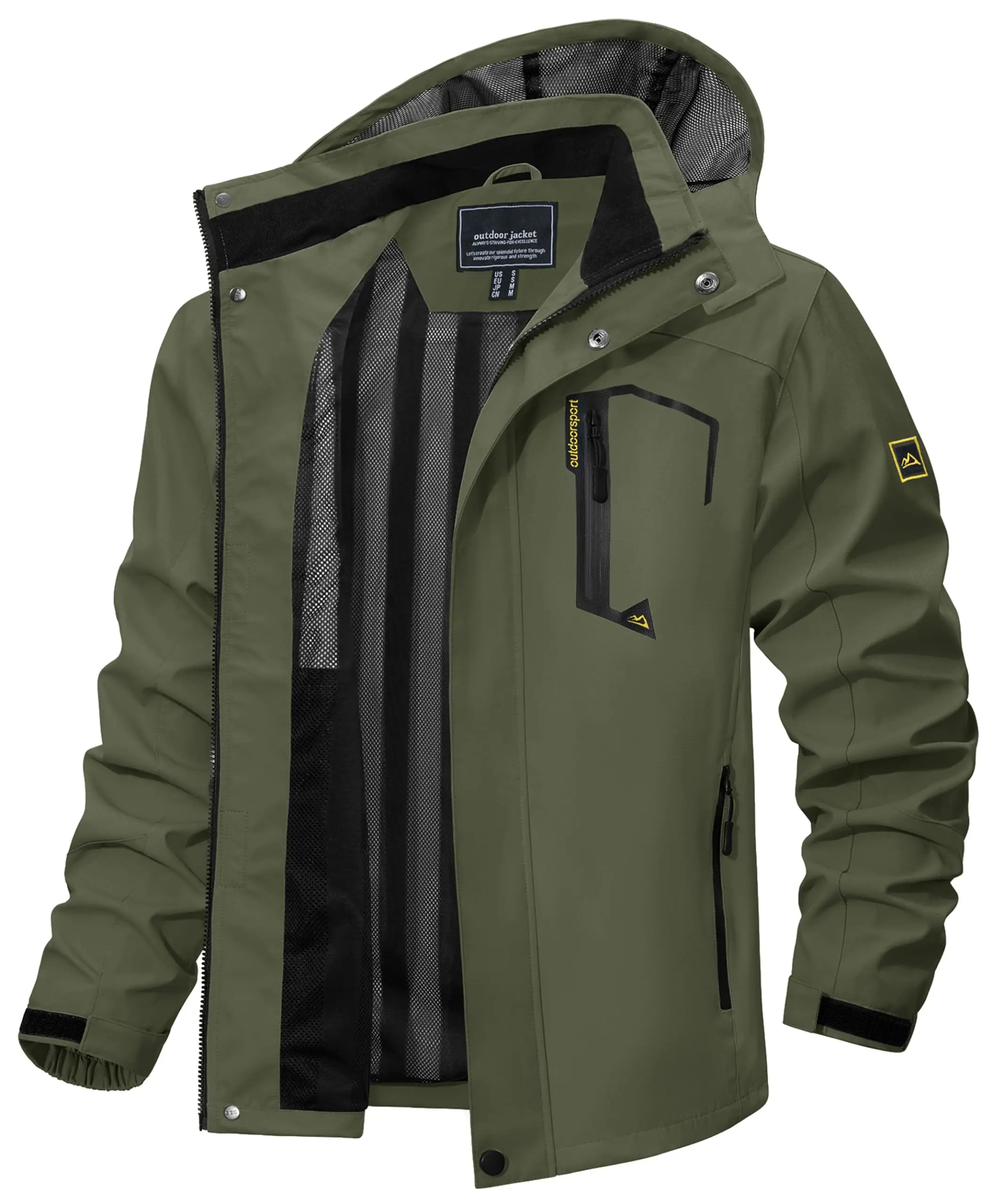 TACVASEN Spring Autumn Lightweight Jackets Mens Mesh Lined Waterproof Rain Jacket Outdoor Fishing Hiking Jacket Male Windbreaker - Image 65
