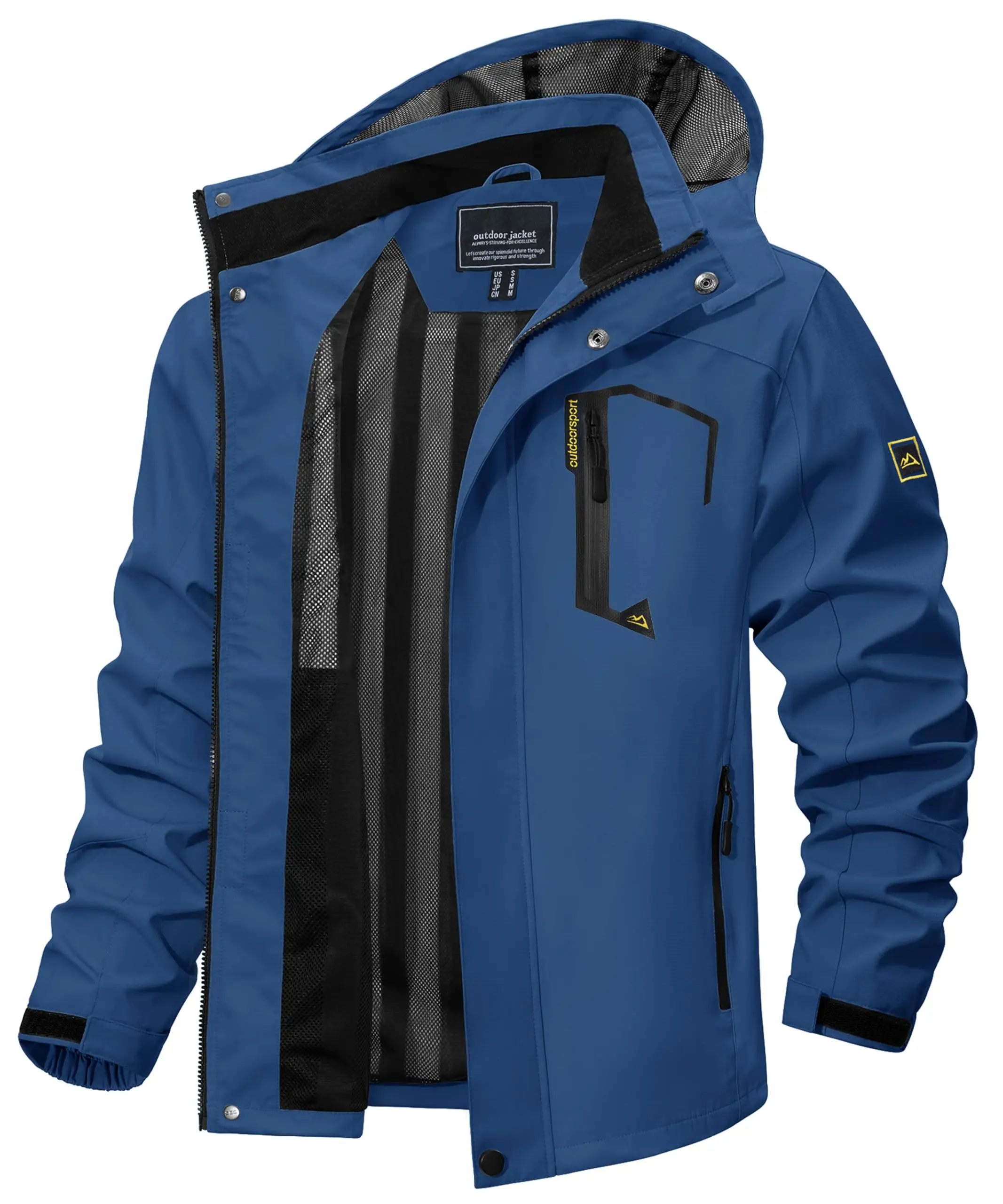 TACVASEN Spring Autumn Lightweight Jackets Mens Mesh Lined Waterproof Rain Jacket Outdoor Fishing Hiking Jacket Male Windbreaker - Image 66