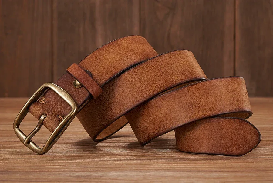 Thick Cowhide Copper Pin Buckle Real Genuine Leather Belt For Jeans Fashion Casual Belt Men Waistband Retro Luxury Male Strap - Image 17