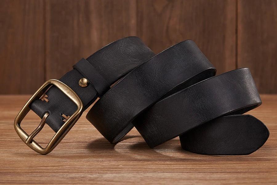 Thick Cowhide Copper Pin Buckle Real Genuine Leather Belt For Jeans Fashion Casual Belt Men Waistband Retro Luxury Male Strap - Image 18
