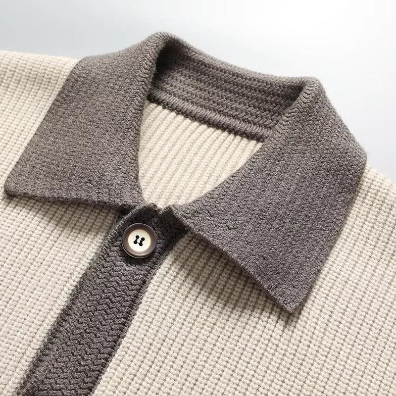 Two-Tone Knit Button Cardigan - Image 11