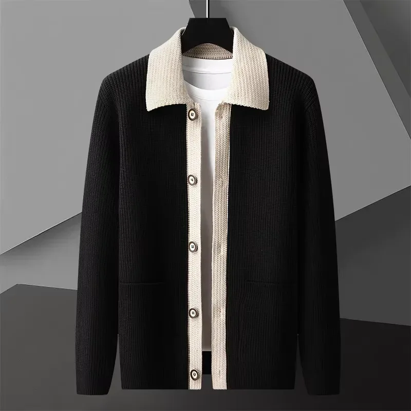 Two-Tone Knit Button Cardigan - Image 3