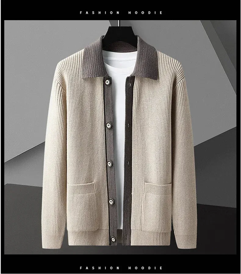 Two-Tone Knit Button Cardigan - Image 6