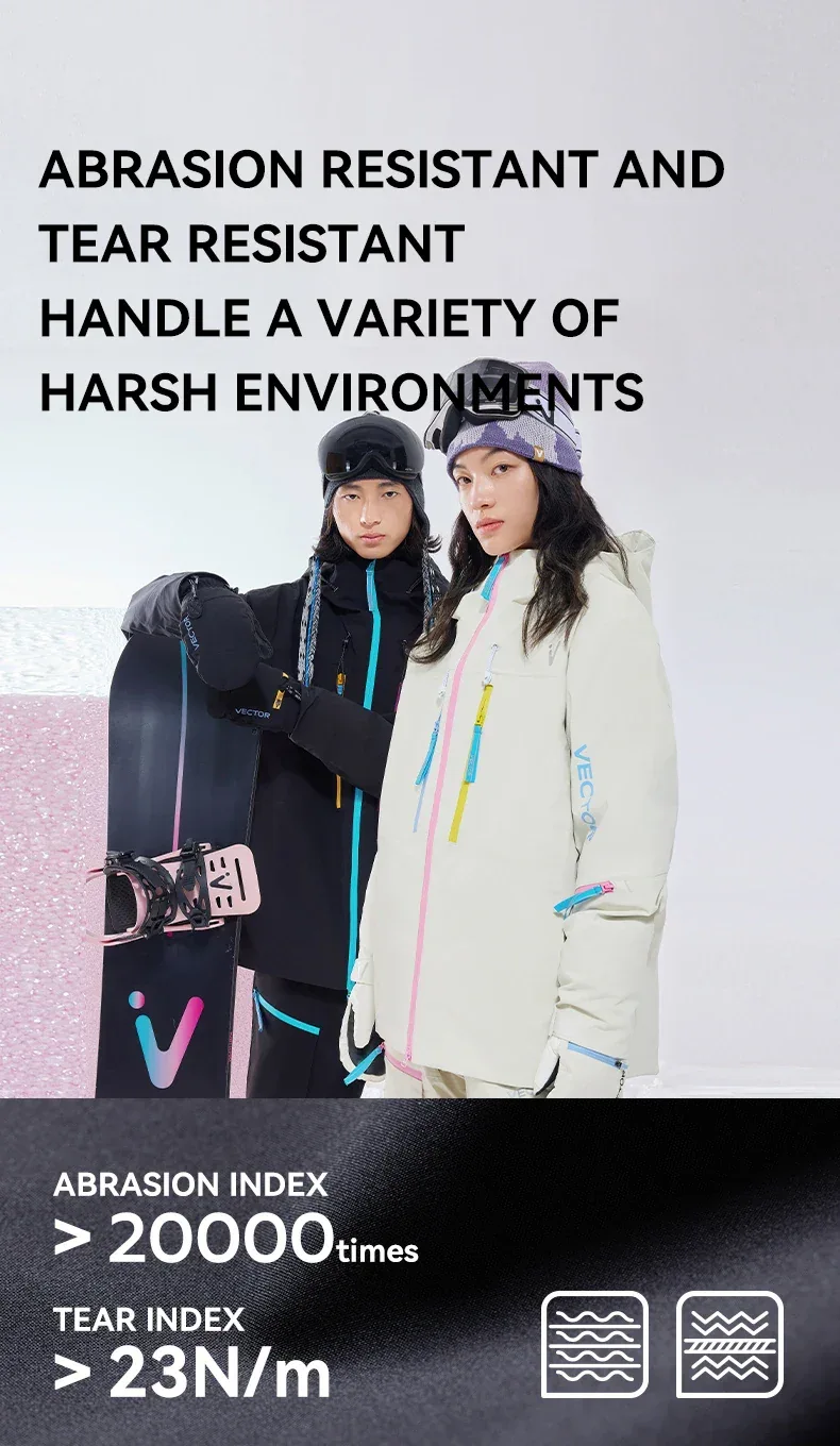 VECTOR Men and Women Cotton Contrast Skiing Top Waterproof and Durable Warm Snowboard Ski Double Board Single Board Outdoors - Image 13