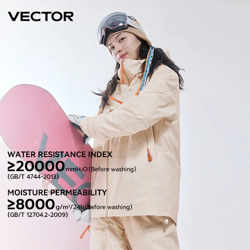 VECTOR Men and Women Cotton Contrast Skiing Top Waterproof and Durable Warm Snowboard Ski Double Board Single Board Outdoors - Image 2
