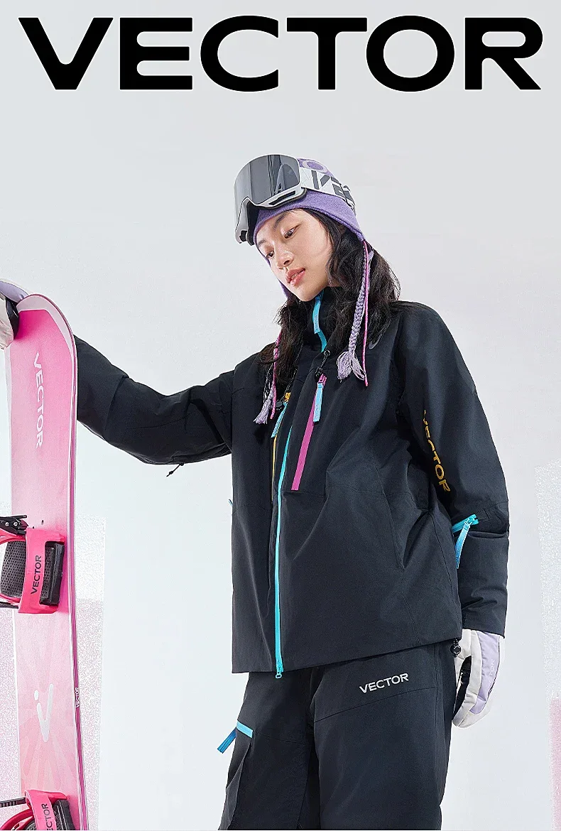 VECTOR Men and Women Cotton Contrast Skiing Top Waterproof and Durable Warm Snowboard Ski Double Board Single Board Outdoors - Image 21