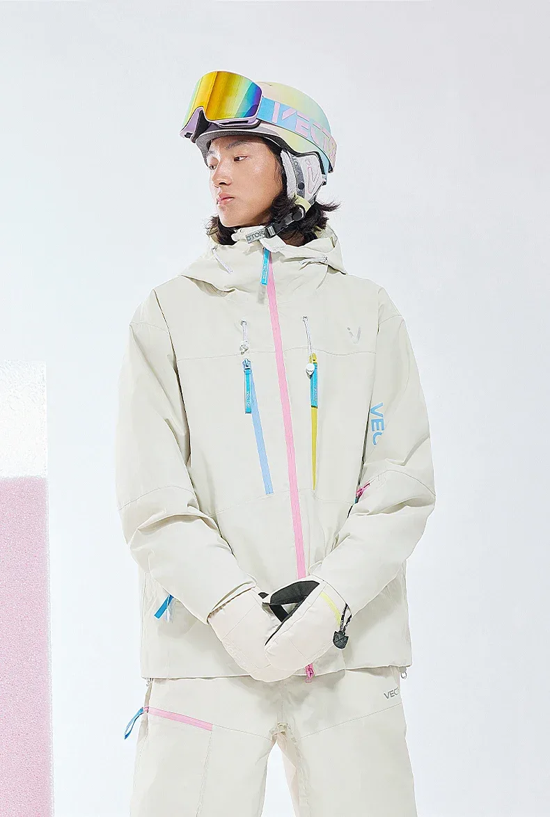 VECTOR Men and Women Cotton Contrast Skiing Top Waterproof and Durable Warm Snowboard Ski Double Board Single Board Outdoors - Image 22