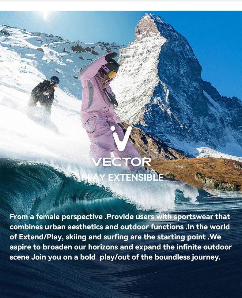 VECTOR Men and Women Cotton Contrast Skiing Top Waterproof and Durable Warm Snowboard Ski Double Board Single Board Outdoors - Image 29