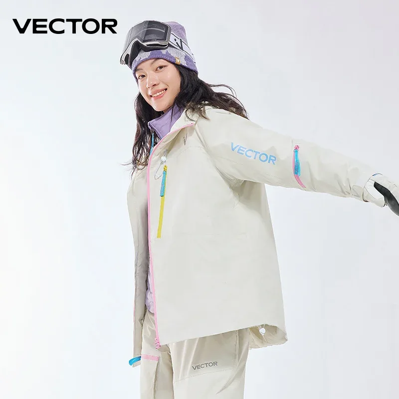 VECTOR Men and Women Cotton Contrast Skiing Top Waterproof and Durable Warm Snowboard Ski Double Board Single Board Outdoors - Image 5