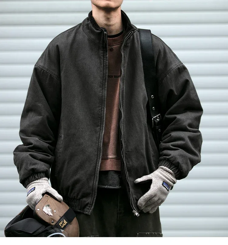 Vintage Fleece Bomber Jacket - Image 4