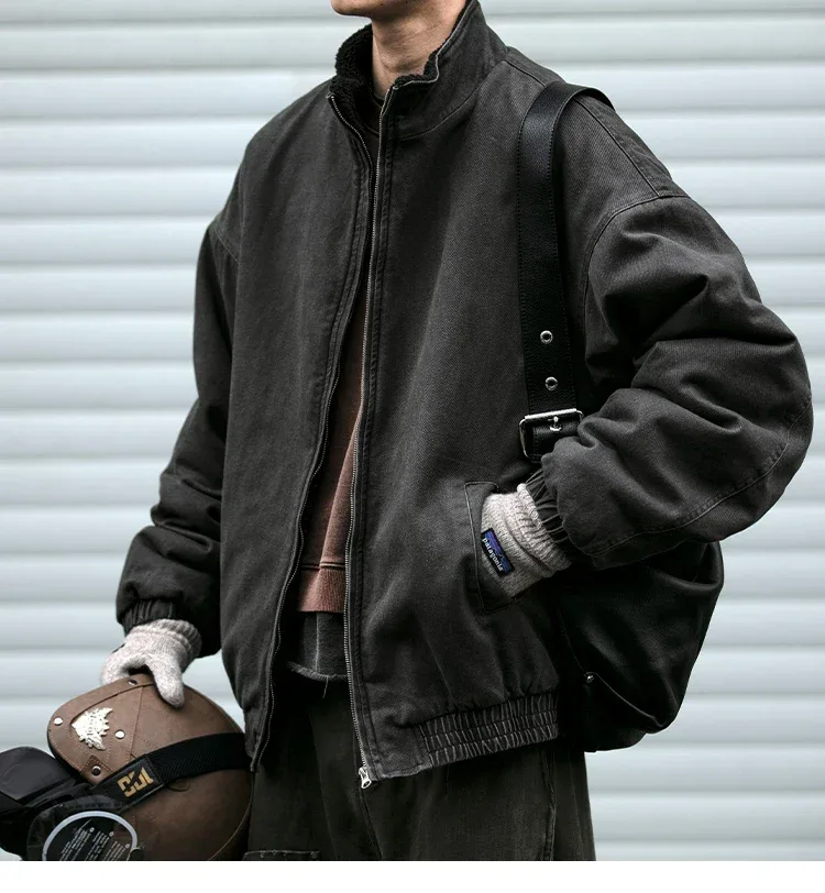 Vintage Fleece Bomber Jacket - Image 5