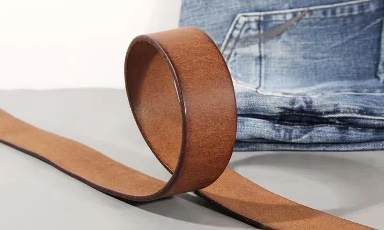 Vintage Luxury Handmade Leather Copper Buckle Man's Belt Cinturon Gotico Cowhide Retro All-match Casual Jeans Soft Belt ABC - Image 13