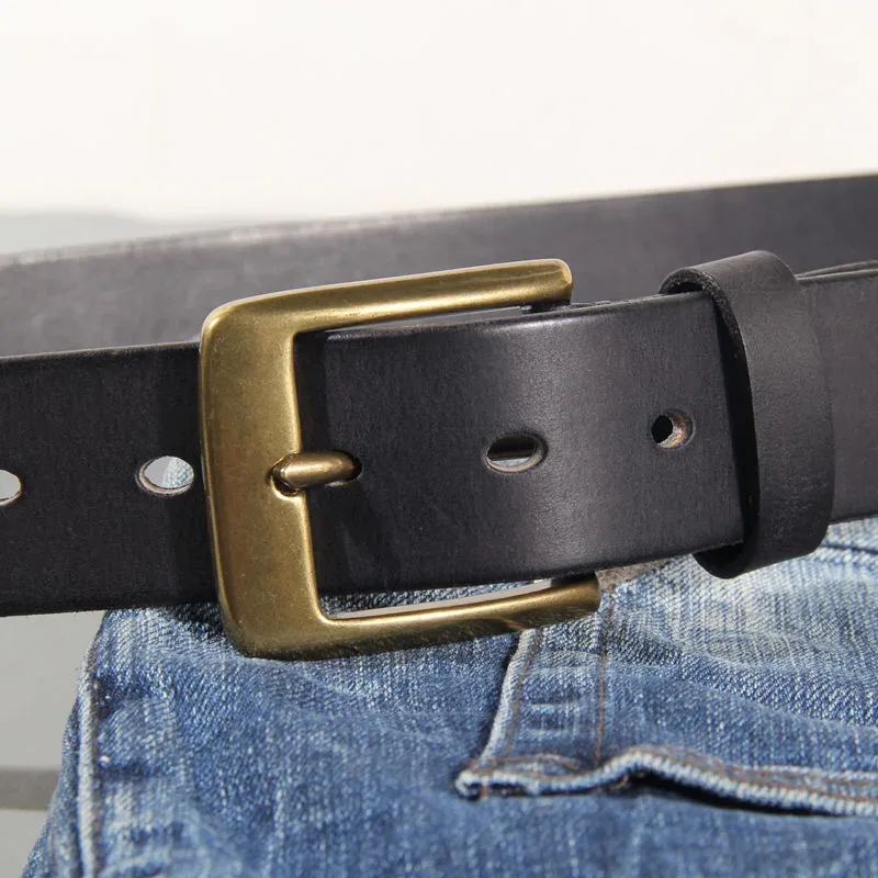 Vintage Luxury Handmade Leather Copper Buckle Man's Belt Cinturon Gotico Cowhide Retro All-match Casual Jeans Soft Belt ABC - Image 21