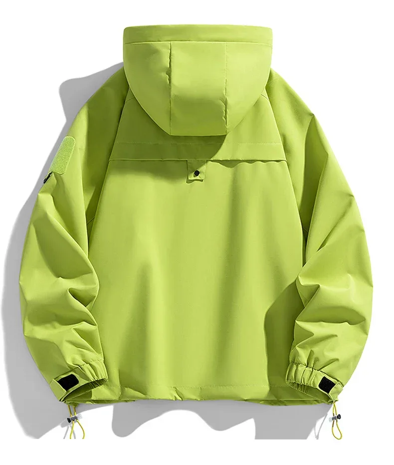 Windbreakers Men Hooded Jacket Zipper Coat Cargo Waterproof Black Bomber Camping Loose Thin Softshell Hooded Hiking Jacket - Image 16