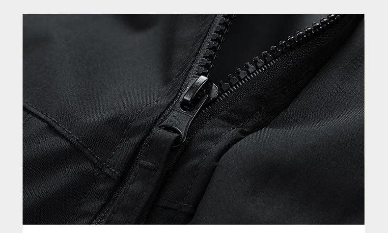Windbreakers Men Hooded Jacket Zipper Coat Cargo Waterproof Black Bomber Camping Loose Thin Softshell Hooded Hiking Jacket - Image 20