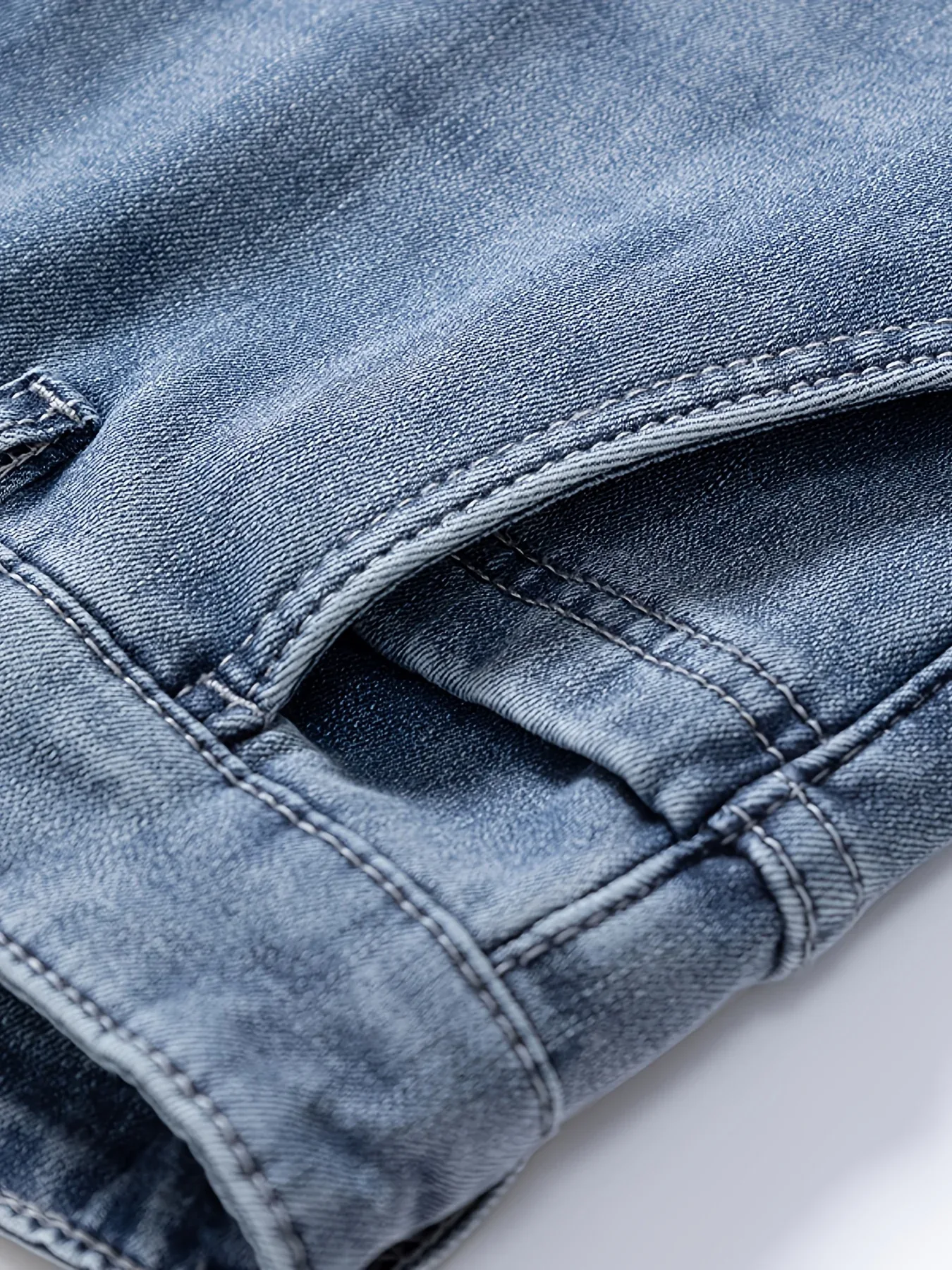 Winter New Arrival Fleece-Lined Thickened Minimalist Stretch blue trousers, long pants - Image 11