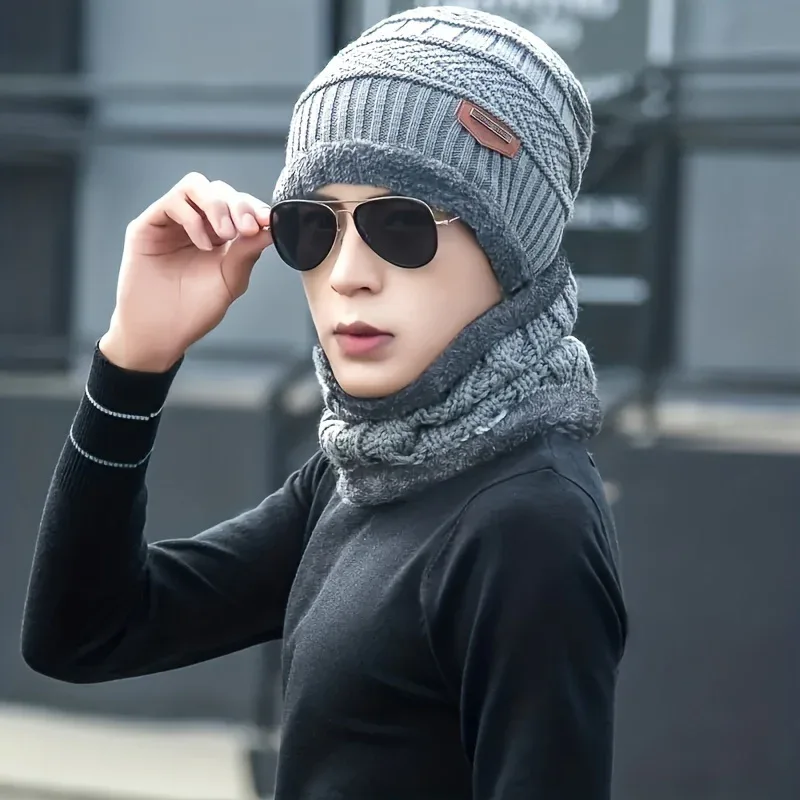 Winter Thicken Men And Women General Warm Beanie + Soft Scarf Warm Set, Ideal choice for Gifts - Image 4