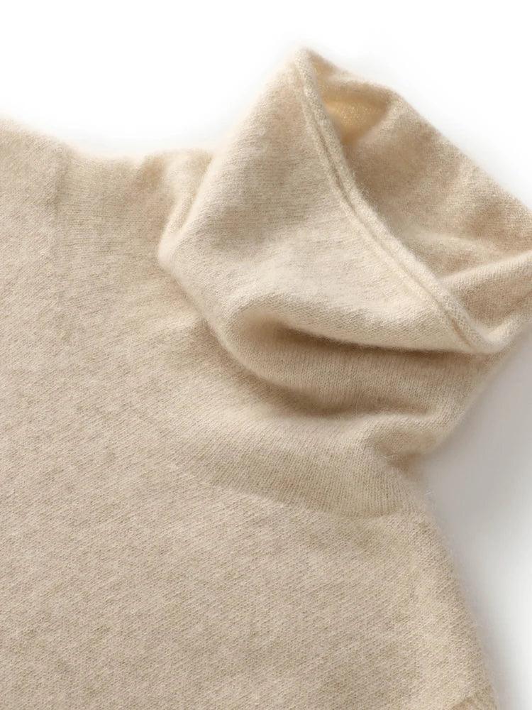 Women 100% Merino Wool Sleeveless Pullovers Turtleneck Sweater Waistcoat Wool Knitwear Spring Autumn Winter Fashion Vest Tops - Image 6