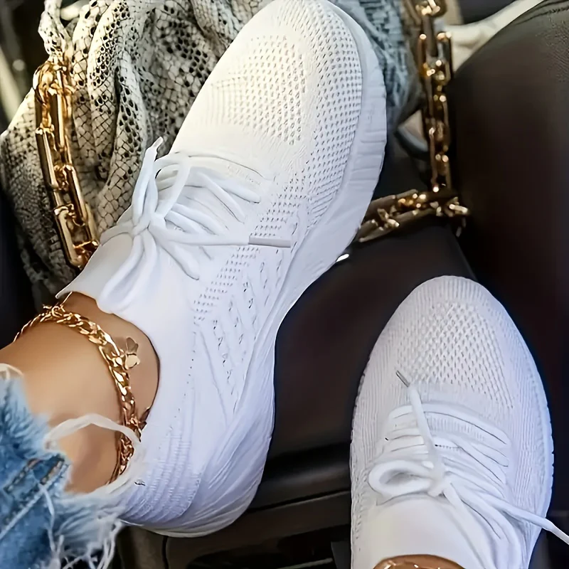 Women Sneakers Casual Shoes Comfortable Mesh Lace-Up Ladies Sport Shoes Wedges Chunky Women's Vulcanized Shoes Females Sneakers - Image 19