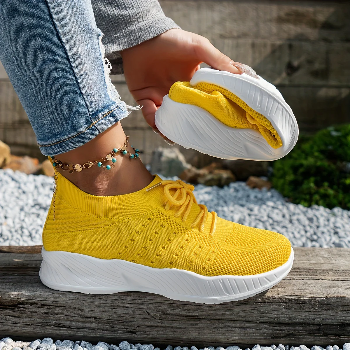 Women Sneakers Casual Shoes Comfortable Mesh Lace-Up Ladies Sport Shoes Wedges Chunky Women's Vulcanized Shoes Females Sneakers - Image 24
