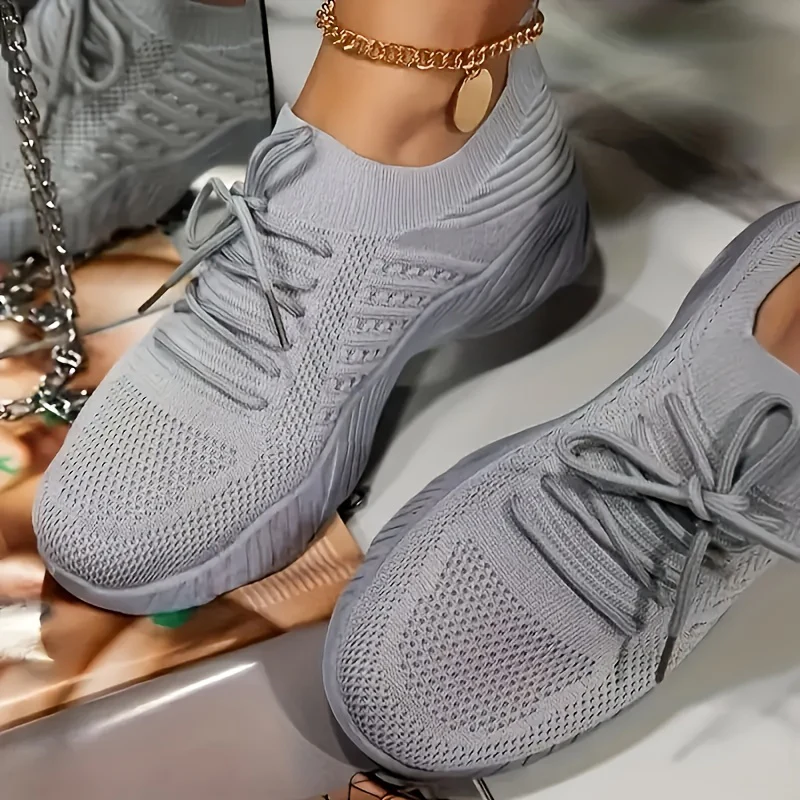 Women Sneakers Casual Shoes Comfortable Mesh Lace-Up Ladies Sport Shoes Wedges Chunky Women's Vulcanized Shoes Females Sneakers - Image 33