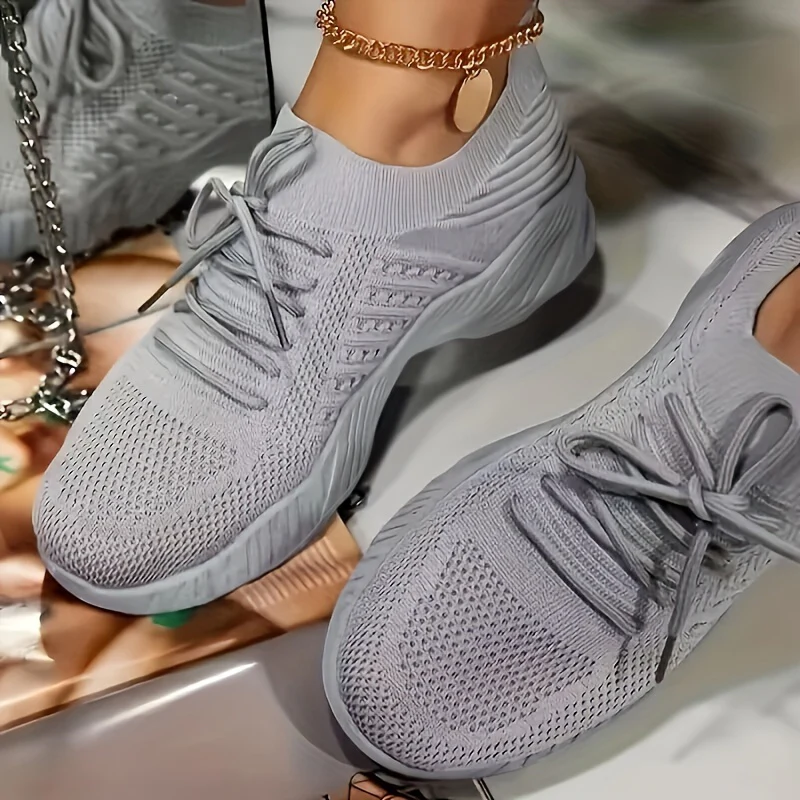 Women Sneakers Casual Shoes Comfortable Mesh Lace-Up Ladies Sport Shoes Wedges Chunky Women's Vulcanized Shoes Females Sneakers - Image 45
