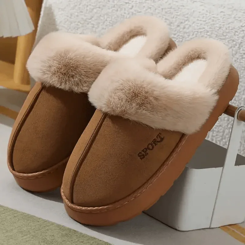 Women'S Cozy Fleece-Lined Slip-On Slippers - Soft Plush Indoor/Outdoor Shoes with EVA Sole, Warm Winter Footwear for Couples, Perfect Gift Idea, Indoor Slippers | Plush Lined Slippers | EVA Sole Slippers, Slippers for Feet - Image 13